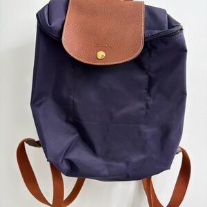 Longchamp Le Pilage Navy Backpack S